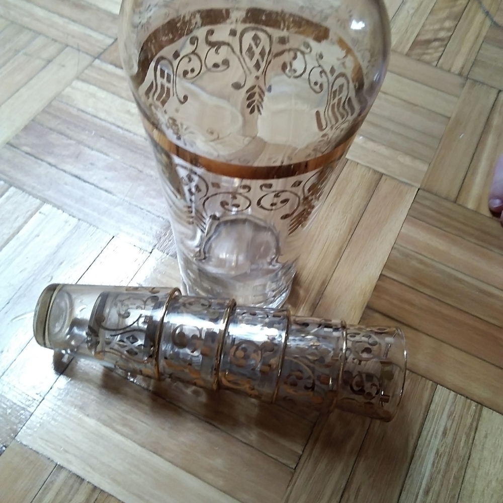 Glass decanter plated whit gold​​​​​​​​​​​​​​ - Picture 7 of 7